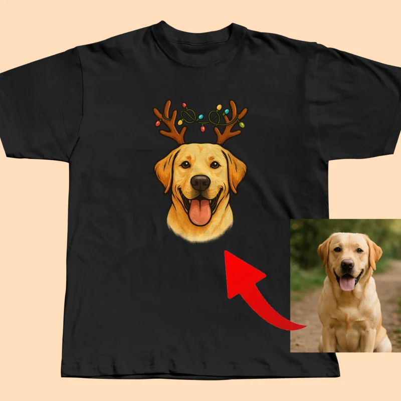 personalizowana koszulka ze zdjęciem zwierzęcia – ilustracja twojego pupila