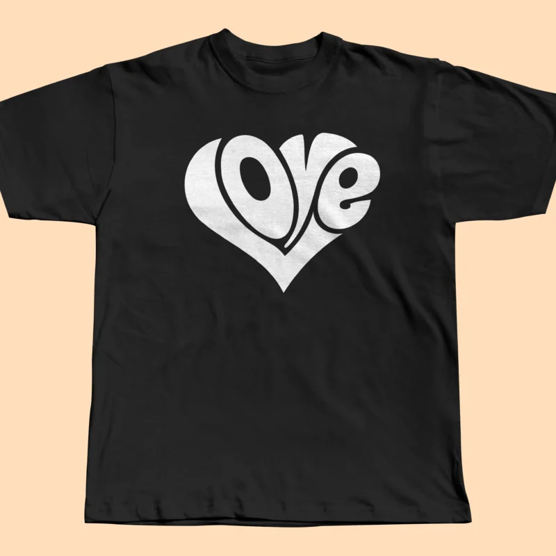 love – koszulka z sercem | prezent dla niej i dla niego, walentynki, rocznica