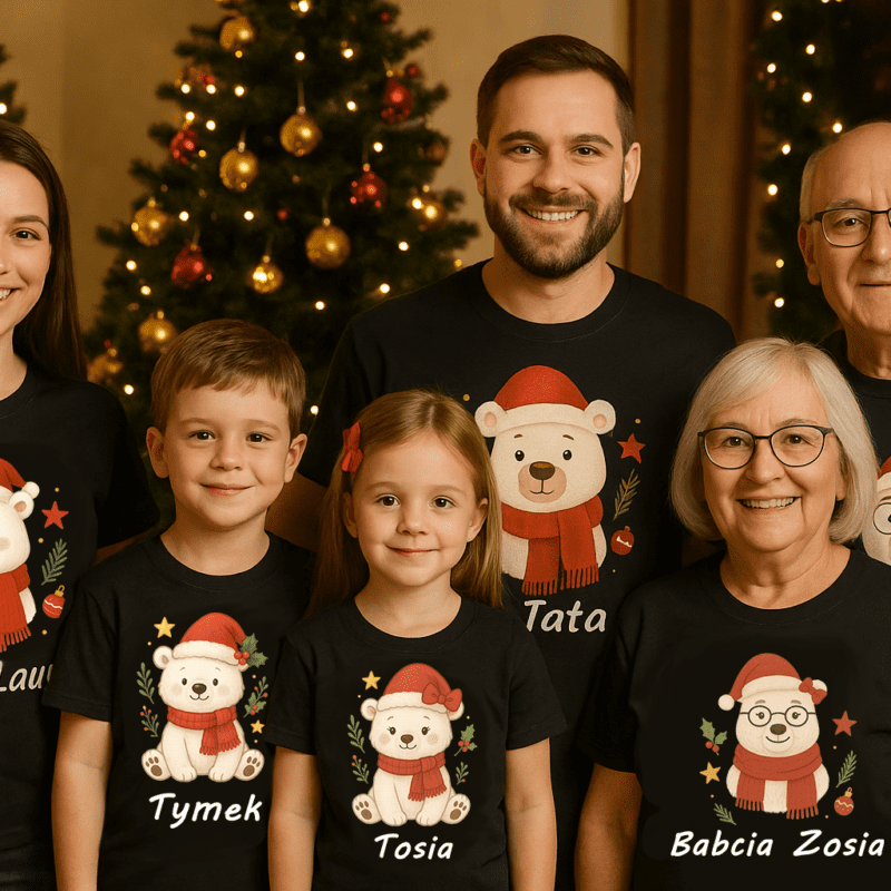 koszulki dla całej rodziny Świąteczne misie