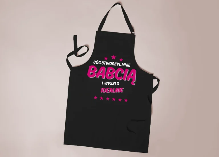 fartuch kuchenny „bóg stworzył mnie babcią” – idealny prezent dla babci