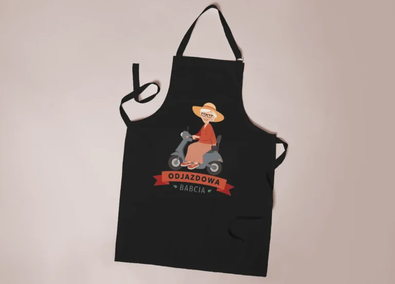 personalizowany fartuch „odjazdowa babcia” prezent z humorem