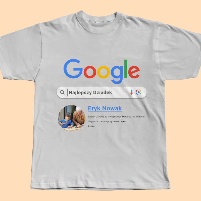 spersonalizowana koszulka „najlepszy dziadek” z własnym zdjęciem – styl wyszukiwarki