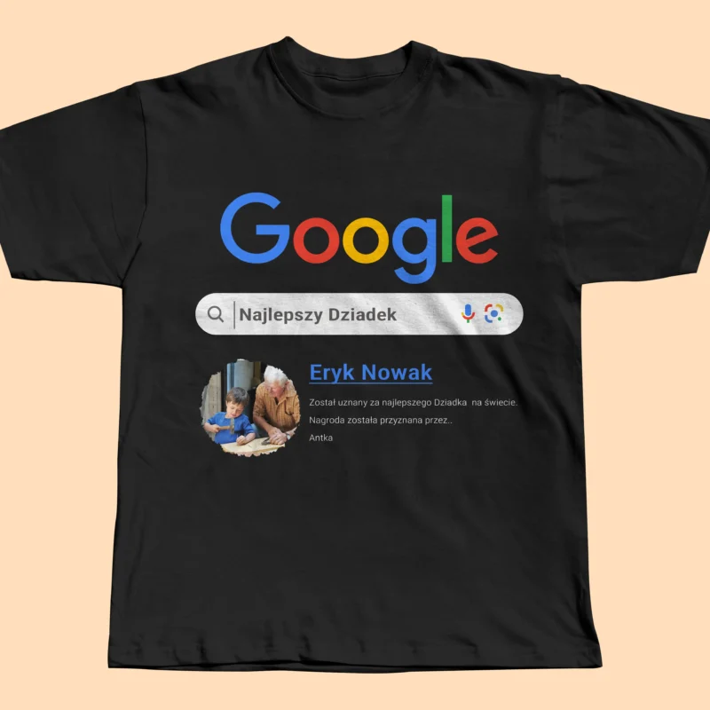 spersonalizowana koszulka „najlepszy dziadek” z własnym zdjęciem – styl wyszukiwarki