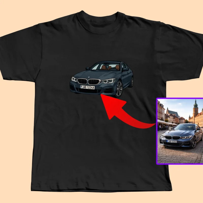 personalizowana koszulka z twoim samochodem
