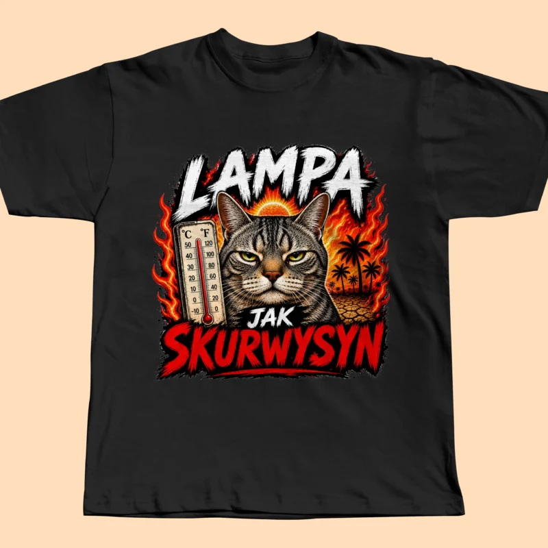 Śmieszna Koszulka "Lampa Jak Skurwysyn"