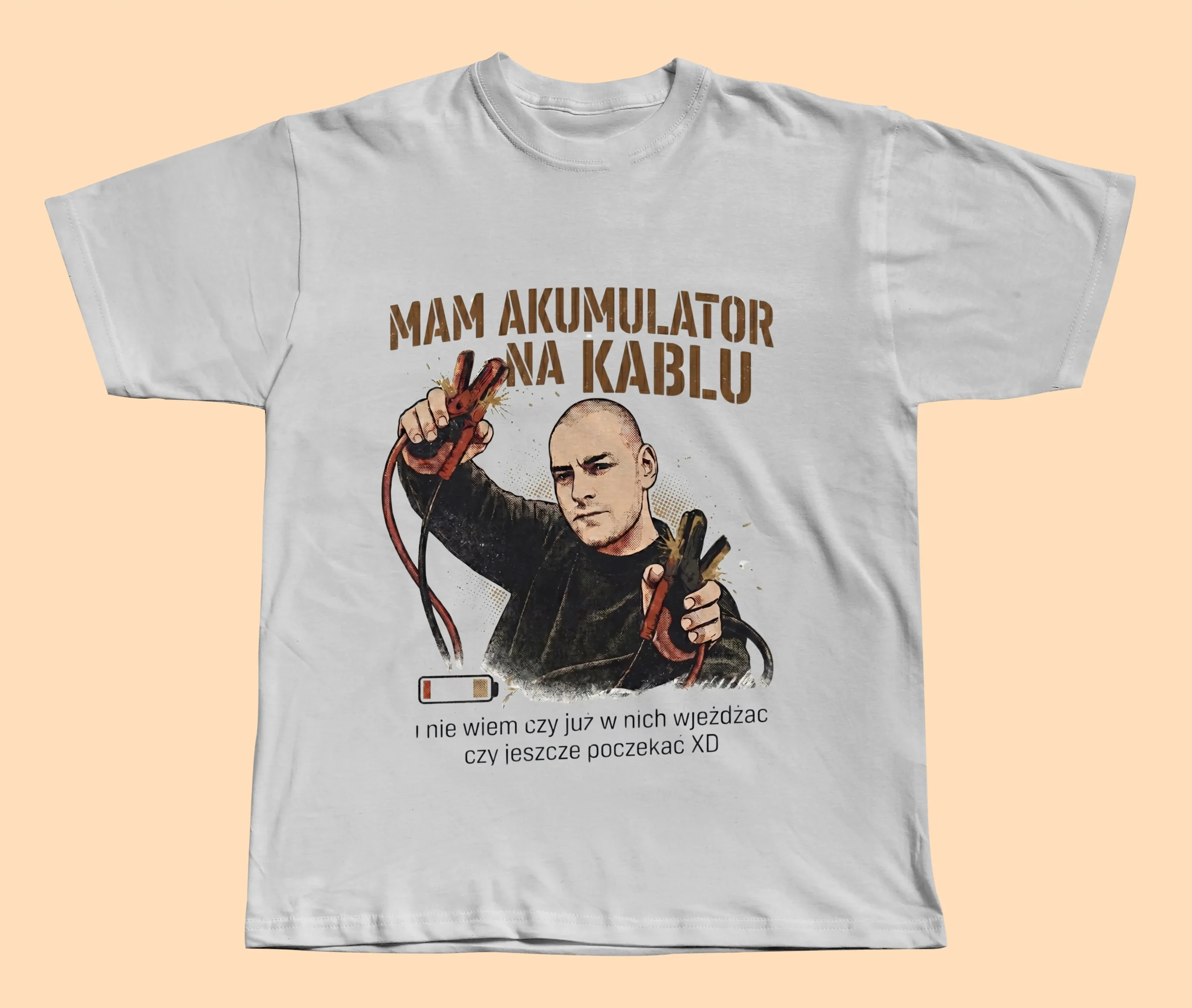 Śmieszna Koszulka Mam Akumulator Na Kablu - obrazek 2