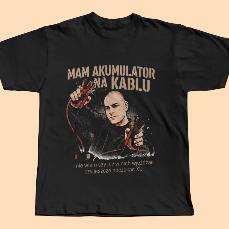Śmieszna Koszulka Mam Akumulator Na Kablu